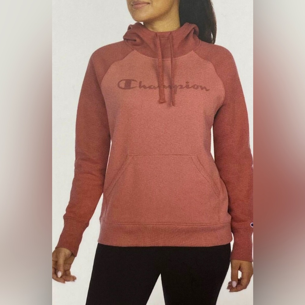 EUC Champion Ladies' Fleece Color Block Hooded Pullover Small